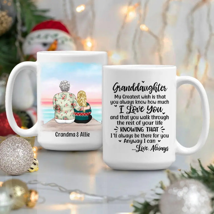 To My Granddaughter From Grandma - Personalized Gifts Custom Mug For Grandma For Granddaughter