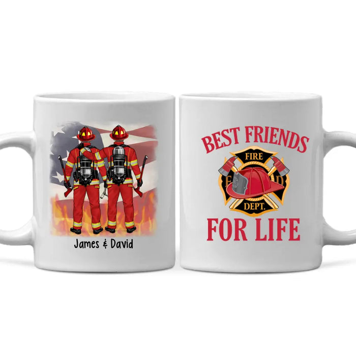 Personalized Mug, Firemen Work Side By Side, Gift For Firefighters, Friends, Coworkers