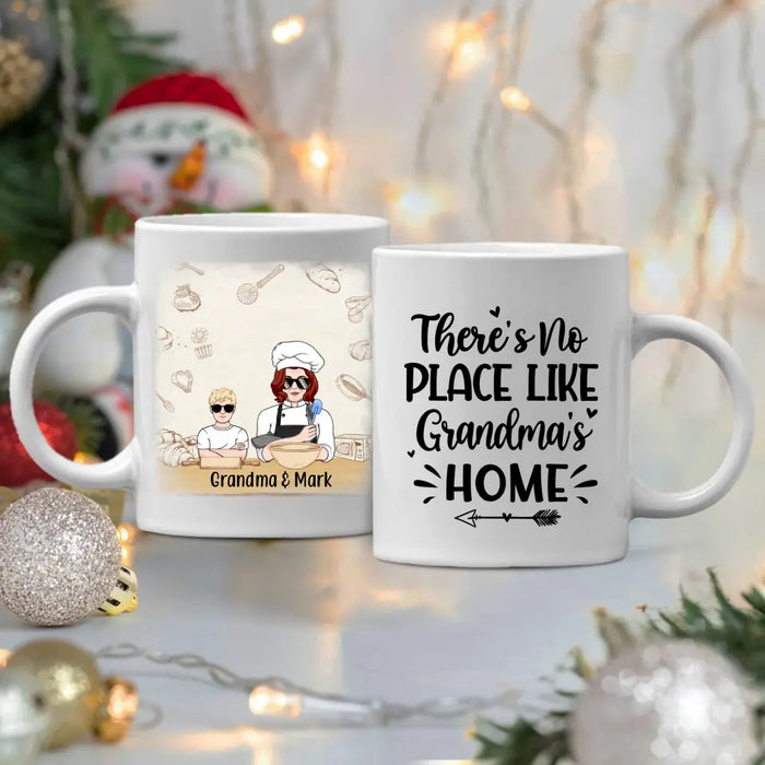 Personalized Mug, There's No Place Like Grandma's Home, Gift For Grandmother, Mother, Family