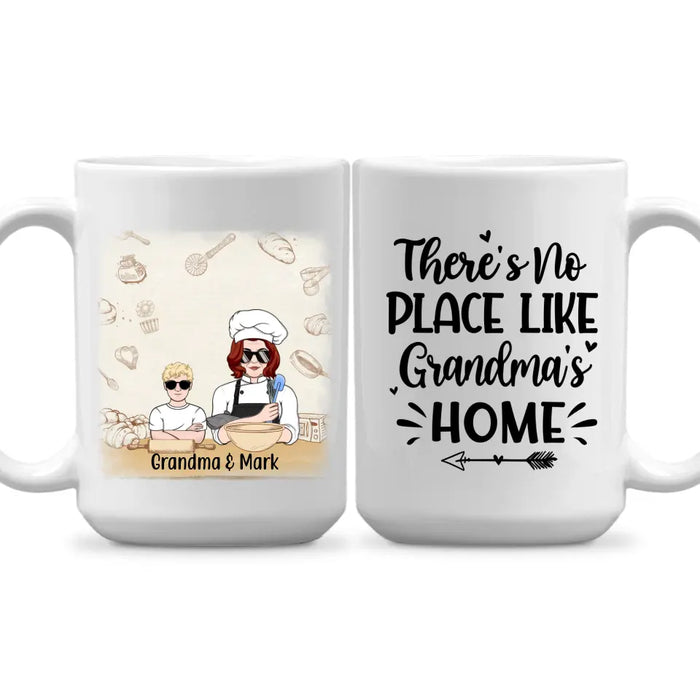 Personalized Mug, There's No Place Like Grandma's Home, Gift For Grandmother, Mother, Family