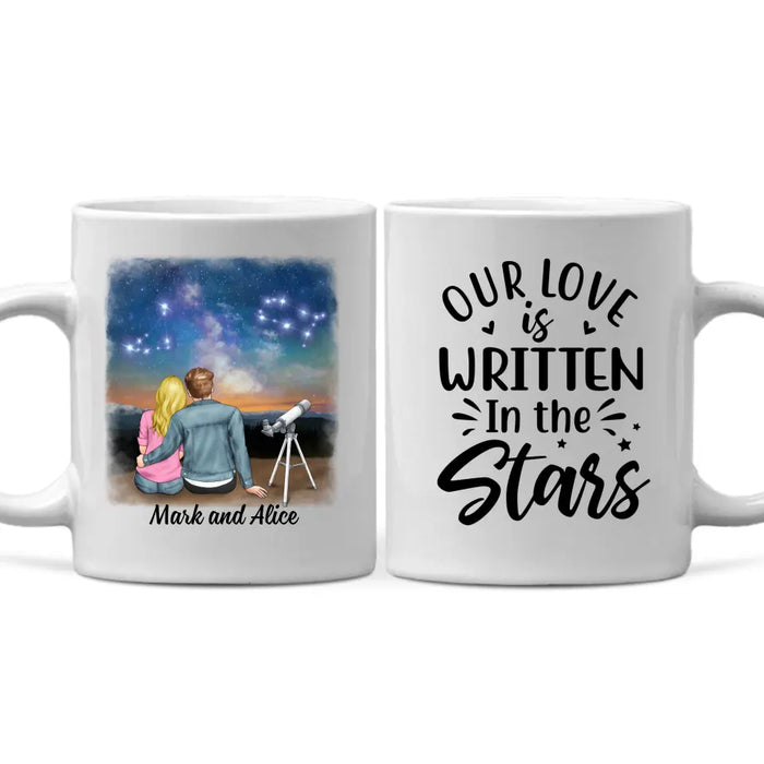 Couple with Zodiac Signs - Personalized Mug For Him, For Her, Astronomy Lovers