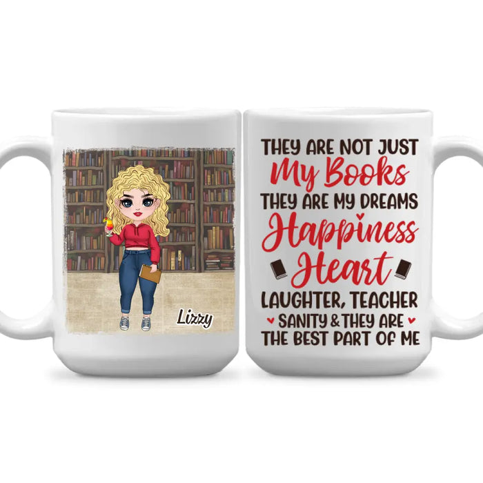 Personalized Mug, Gift For Book Lovers, Chibi Drinking With Books, Reading Forces You To Be Quiet