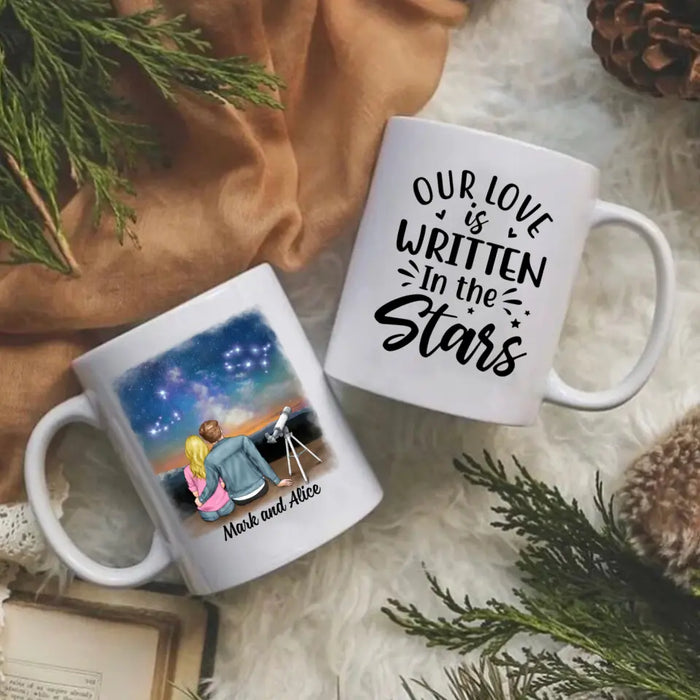 Couple with Zodiac Signs - Personalized Mug For Him, For Her, Astronomy Lovers