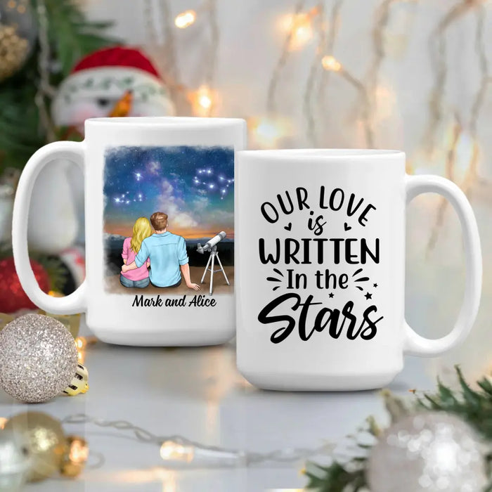 Couple with Zodiac Signs - Personalized Mug For Him, For Her, Astronomy Lovers