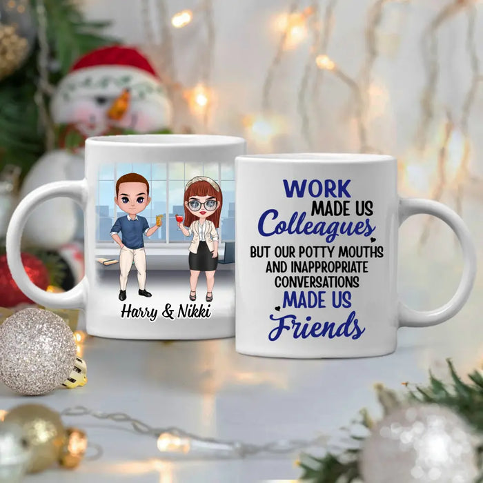 Up To 4 People Work Made Us Colleagues - Personalized Mug For Coworkers
