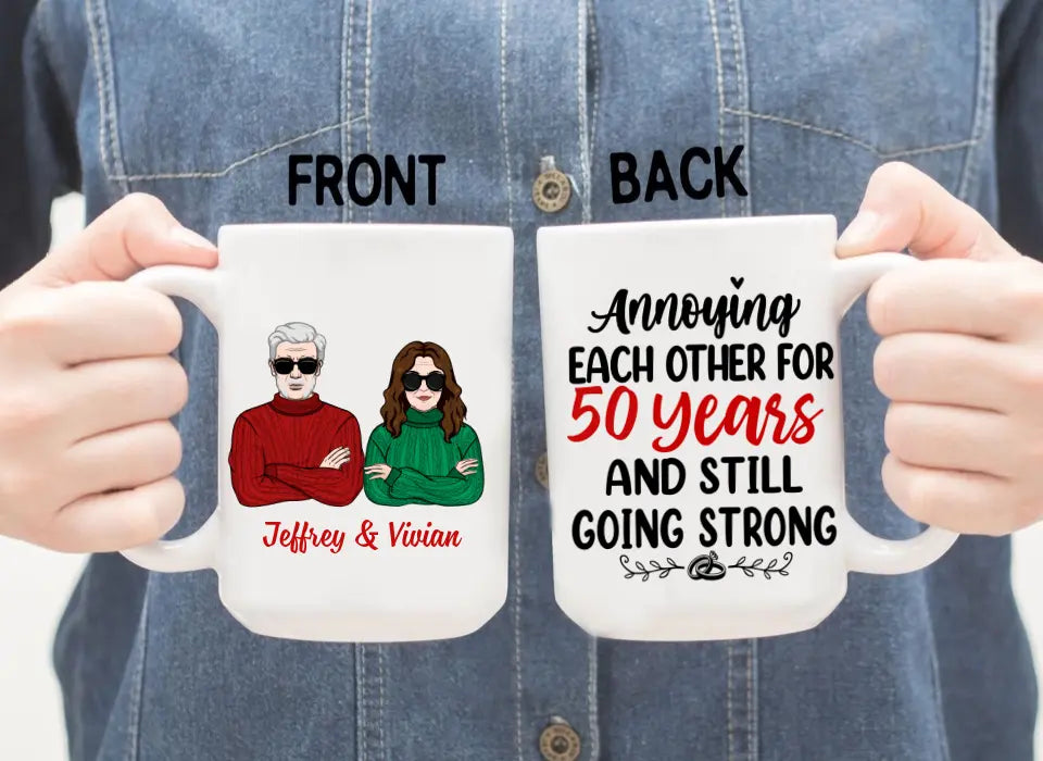 Older Couple Annoying Each Other For - Personalized Mug For Him, For Her, Anniversary