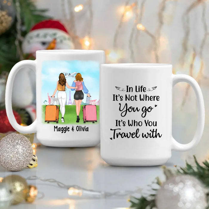 Traveling Girls - Personalized Mug For Friends, For Sister, Travel
