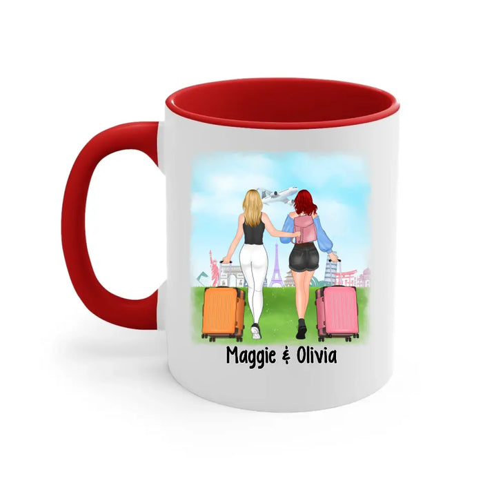 Traveling Girls - Personalized Mug For Friends, For Sister, Travel