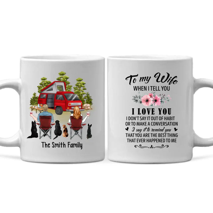 To My Wife Camping Couple With Dogs - Personalized Mug For Him, Her, Camping, Dog Lovers