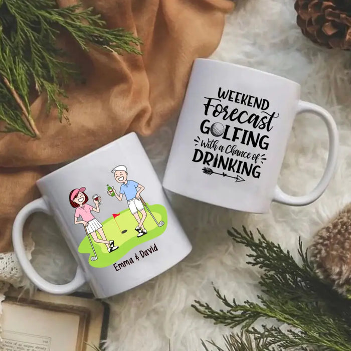 Golf Drinking Partners - Personalized Mug For Couples, For Her, For Him, For Friends, Golf