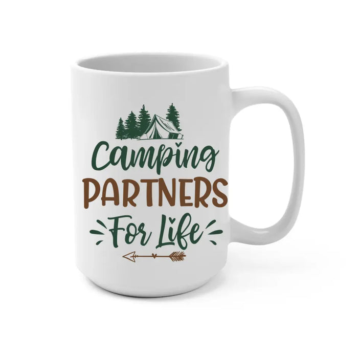 Up To 2 Dogs Camping Partners For Life - Personalized Mug For Couples, Camping, Valentine's Day