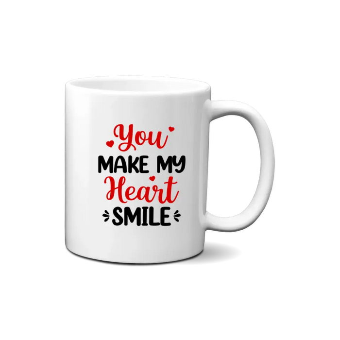 You Make My Heart Smile - Personalized Mug For Couples, For Her, For Him