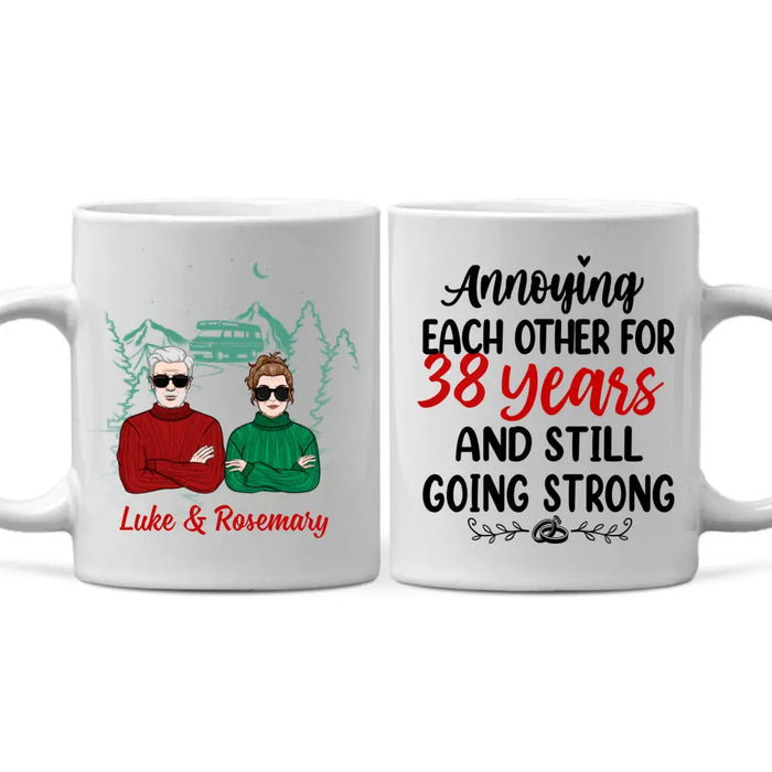 Older Couple Annoying Each Other For - Personalized Mug For Couples, Her, Him, Camping, Anniversary