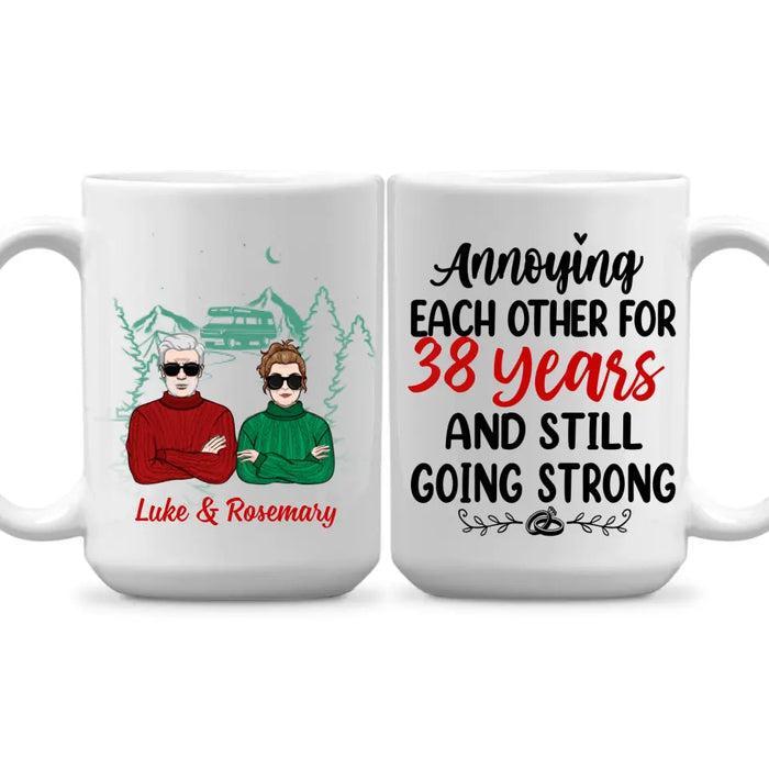 Older Couple Annoying Each Other For - Personalized Mug For Couples, Her, Him, Camping, Anniversary