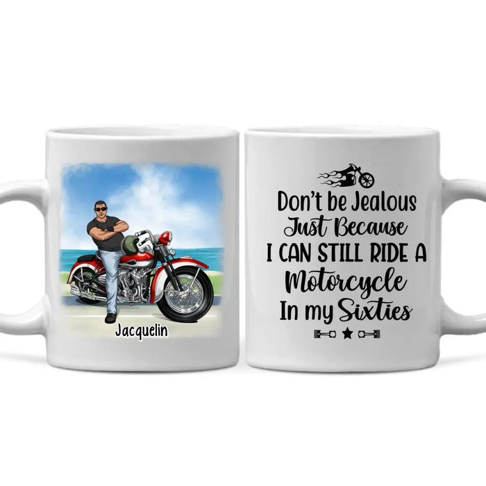 Personalized Gifts - Custom Motorcycle Mug for Grandpa, Motorcycle - Ride a Motorcycle in My Sixties