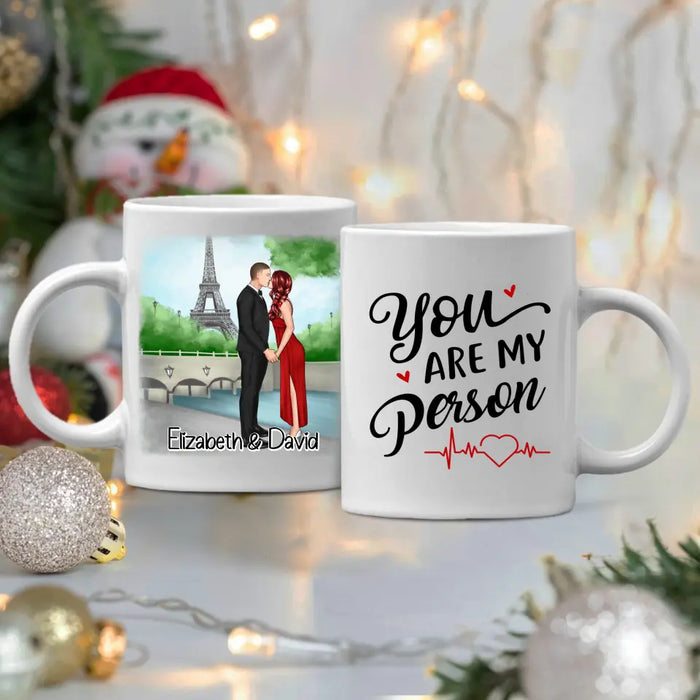 Eiffel Tower Beautiful Couple - Personalized Mug For Couples, Valentine's Day
