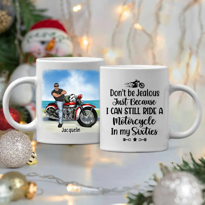 Personalized Gifts - Custom Motorcycle Mug for Grandpa, Motorcycle - Ride a Motorcycle in My Sixties