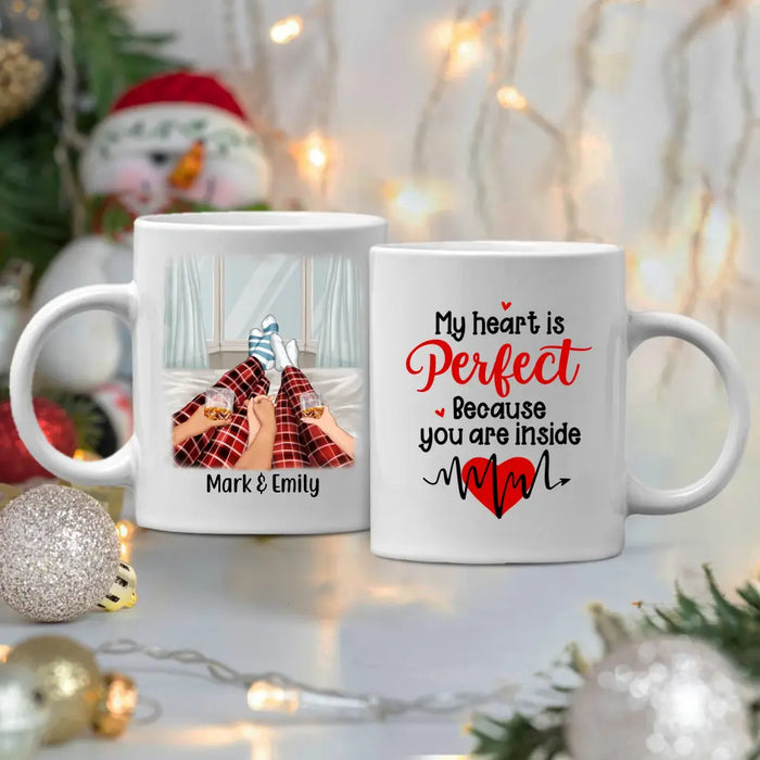 My Heart Is Perfect Because You Are Inside - Personalized Mug For Couples, Dog Lovers, Cat Lovers