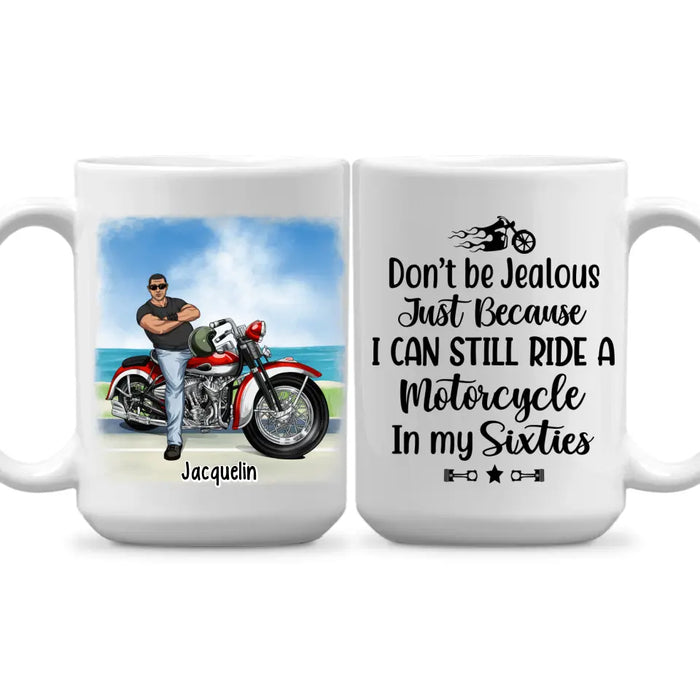 Personalized Gifts - Custom Motorcycle Mug for Grandpa, Motorcycle - Ride a Motorcycle in My Sixties