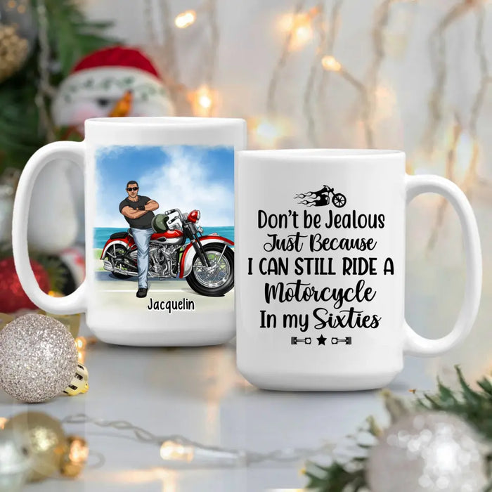 Personalized Gifts - Custom Motorcycle Mug for Grandpa, Motorcycle - Ride a Motorcycle in My Sixties