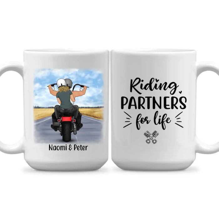 Couple & Friends On Motorcycle - Personalized Mug For Couples, Friends, Him, Her, Motorcycle Lovers