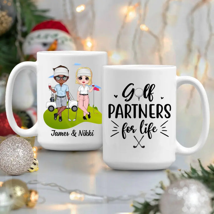 Golf Partners For Life - Personalized Mug For Couples, Him, Her, Friends, Golf