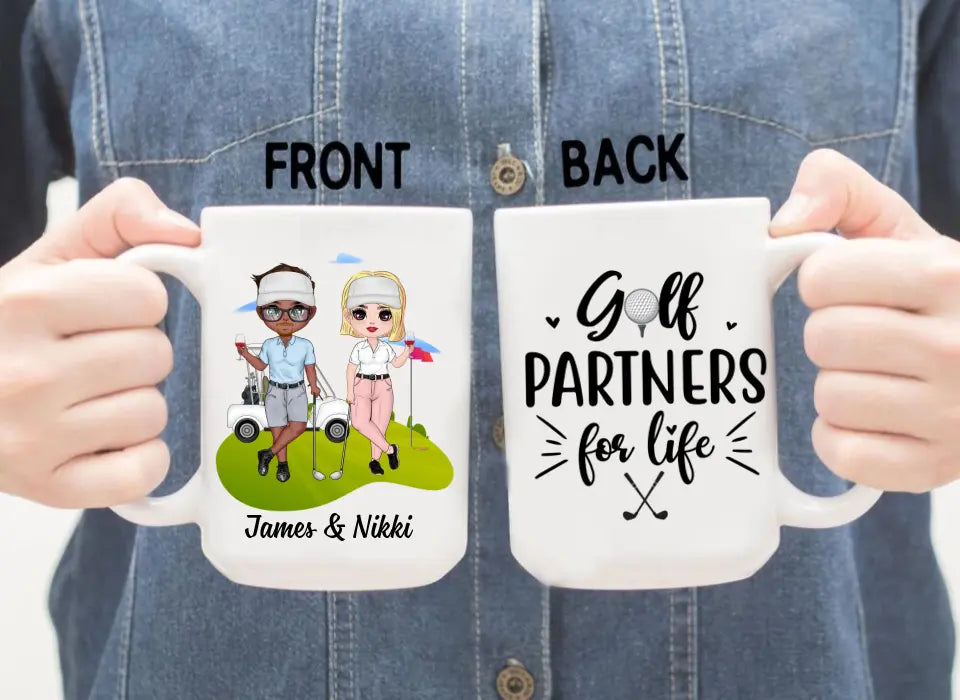 Golf Partners For Life - Personalized Mug For Couples, Him, Her, Friends, Golf