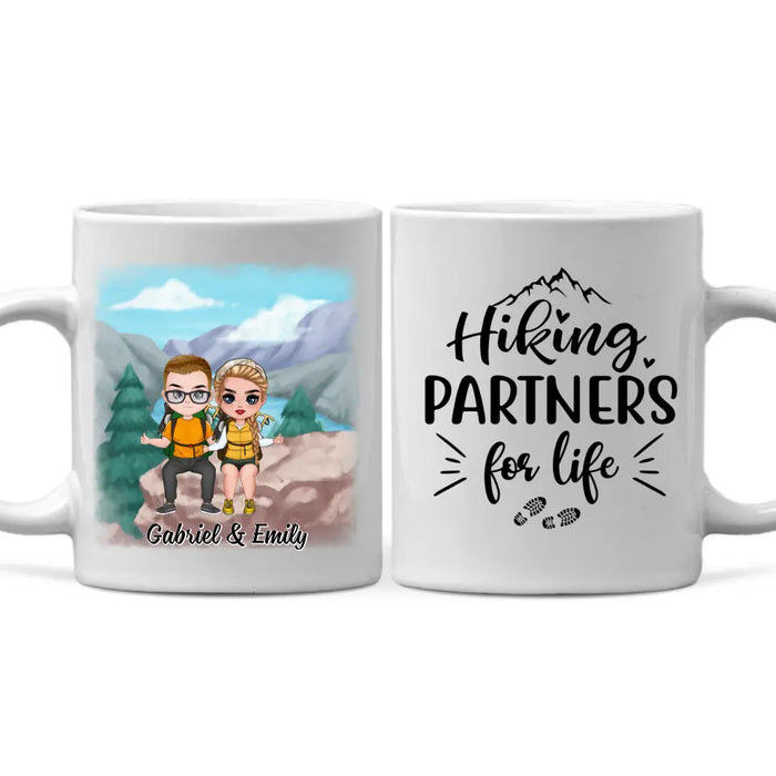 Hiking Partners For Life - Personalized Mug For Couples, Him, Her, Hiking