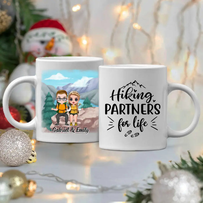 Hiking Partners For Life - Personalized Mug For Couples, Him, Her, Hiking