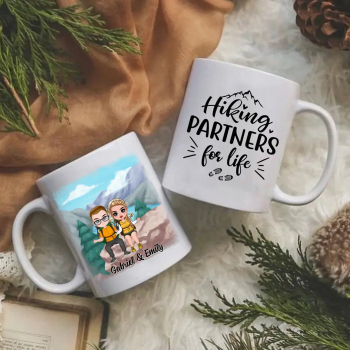 Hiking Partners For Life - Personalized Mug For Couples, Him, Her, Hiking