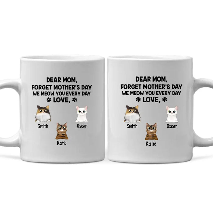 Forget Mother's Day We Meow You Every Day - Personalized Mug For Cat Lovers, For Cat Mom