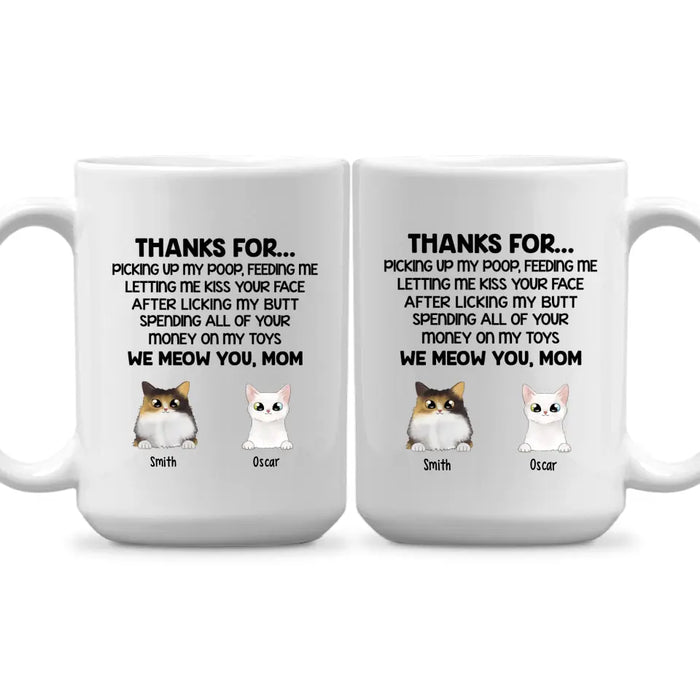 Thanks For Picking Up My Poop - Personalized Mug For Cat Lovers, For Cat Mom