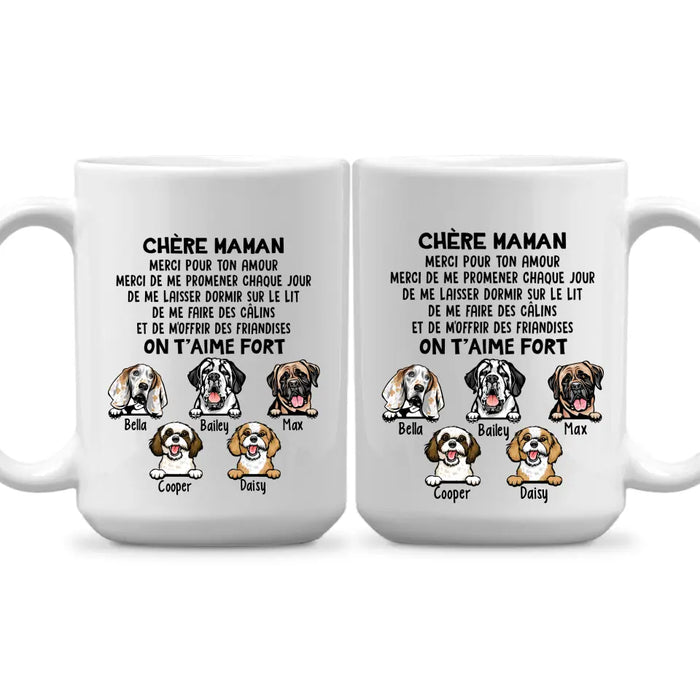 Chère Maman On T'aime Fort  - Personalized Mug For Dog Lovers, For Dog Mom