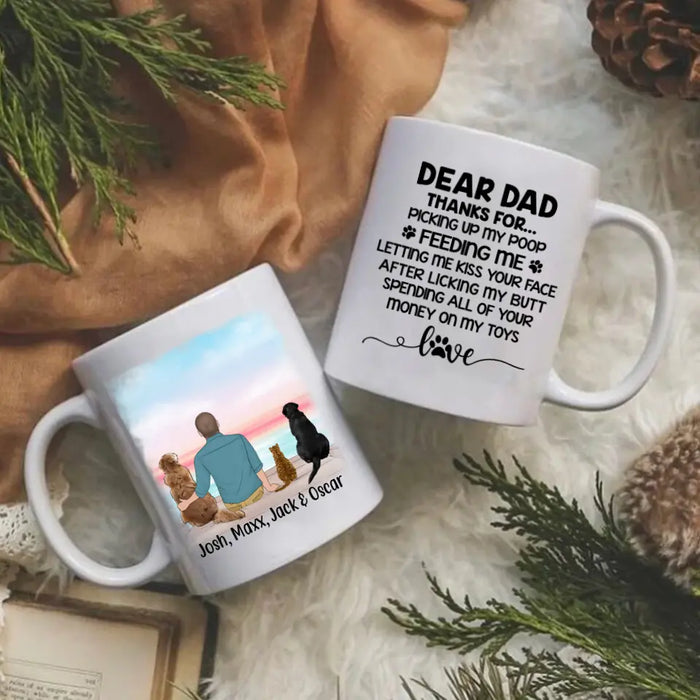 Dear Dad Thanks for Picking Up My Poop - Personalized Mug for Dog/ Cat Dad, Dog and Cat Lovers