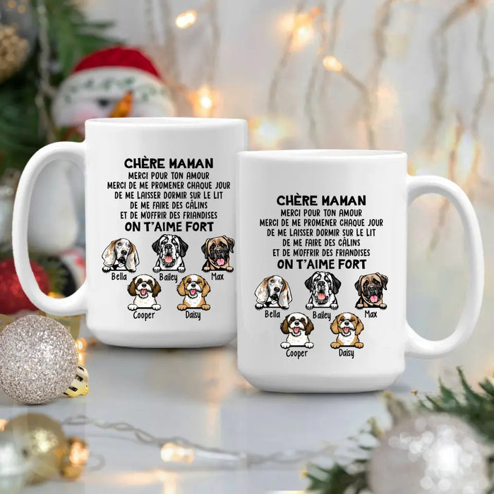 Chère Maman On T'aime Fort  - Personalized Mug For Dog Lovers, For Dog Mom