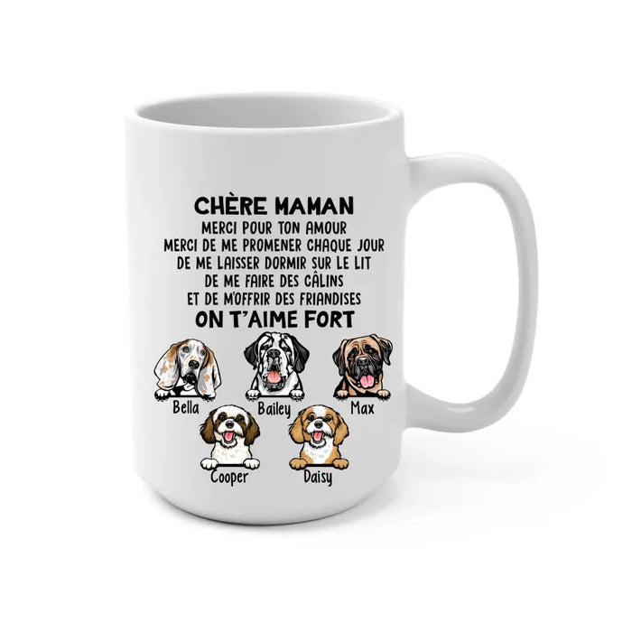 Chère Maman On T'aime Fort  - Personalized Mug For Dog Lovers, For Dog Mom