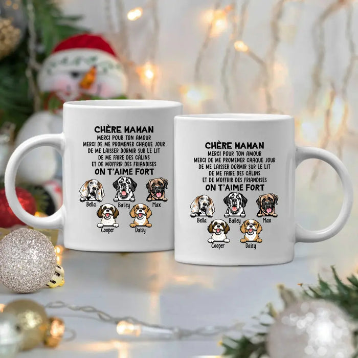 Chère Maman On T'aime Fort  - Personalized Mug For Dog Lovers, For Dog Mom