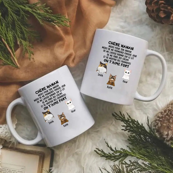 Chère Maman On T'aime Fort  - Personalized Mug For Cat Lovers, For Cat Mom