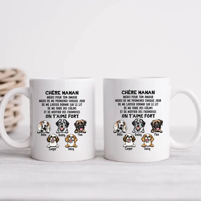 Chère Maman On T'aime Fort  - Personalized Mug For Dog Lovers, For Dog Mom