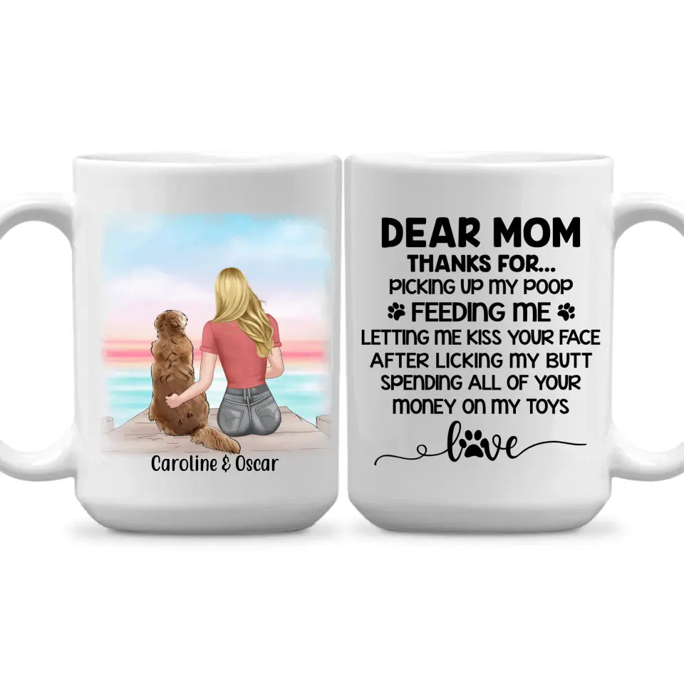 Dear Mom Thanks For Letting Me Kiss Your Face - Personalized Mug for D —  GearLit