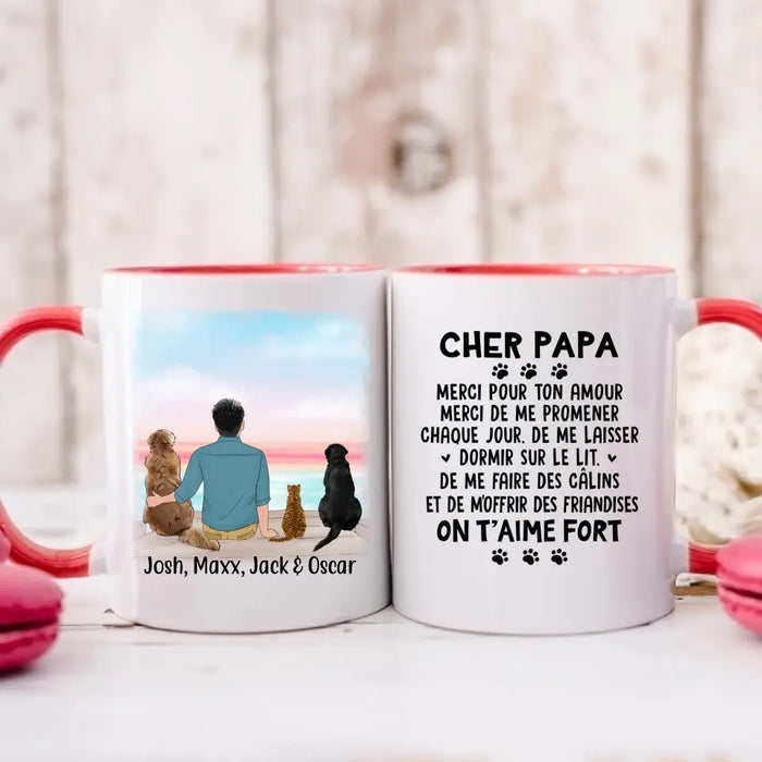Chère Papa, Merci Pour Ton Amour - Personalized Gifts Custom Dog Mug for Dog Dad, Dog Lovers