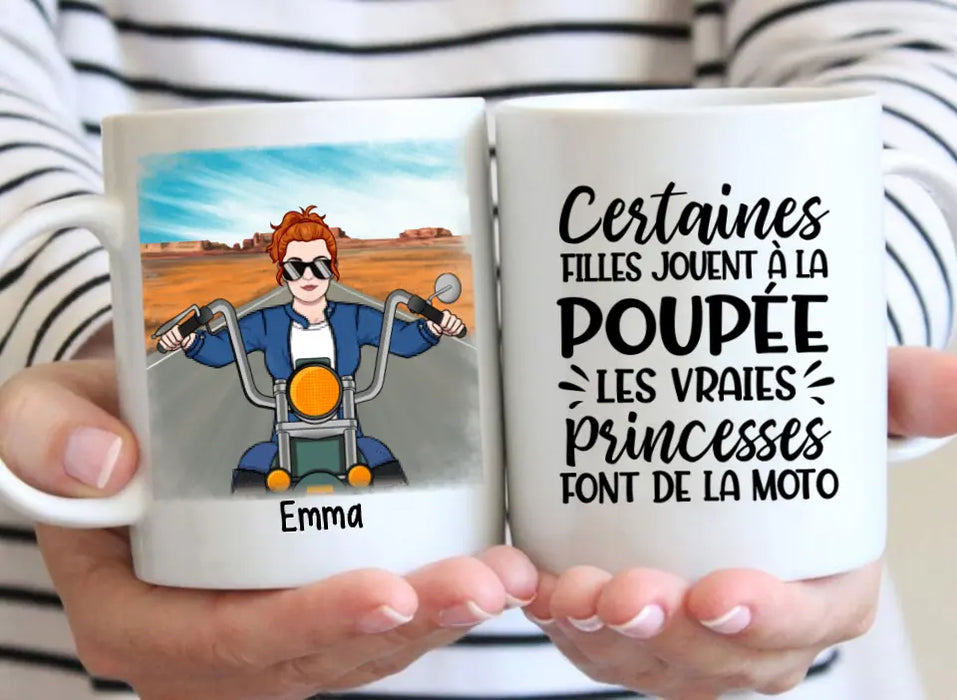 Les Vraies Princesses Font De La Moto - Personalized Mug For Her, Motorcycle Lovers