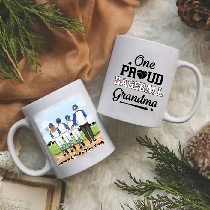 Up To 3 Kids My Favorite Baseball Player Calls Me Grandma - Personalized Mug For Grandma, Baseball