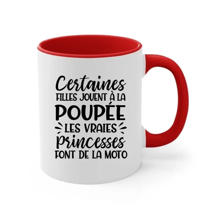 Les Vraies Princesses Font De La Moto - Personalized Mug For Her, Motorcycle Lovers