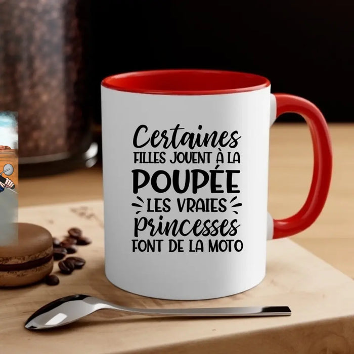 Les Vraies Princesses Font De La Moto - Personalized Mug For Her, Motorcycle Lovers