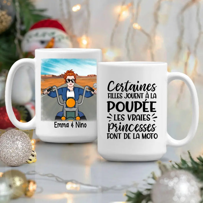 Les Vraies Princesses Font De La Moto - Personalized Mug For Her, Motorcycle Lovers