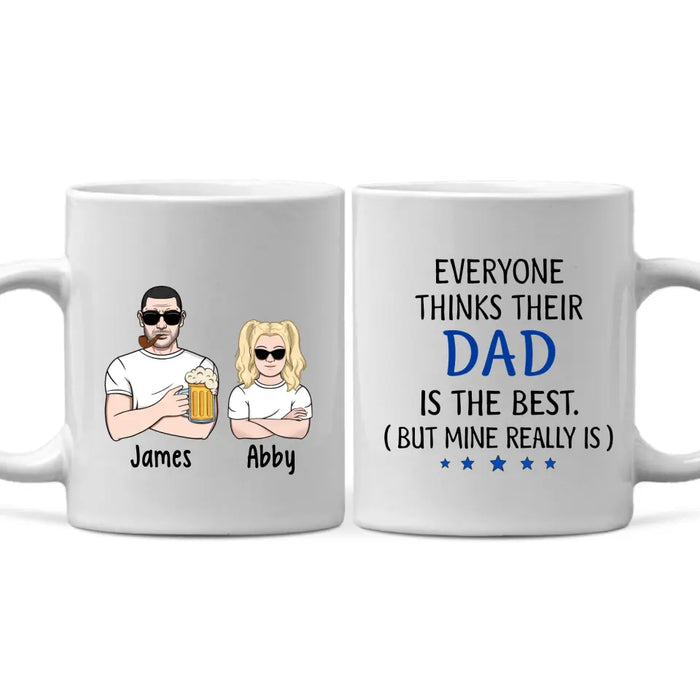 Dad Is the Best - Personalized Gifts Custom Mug for Him for Dad for Him