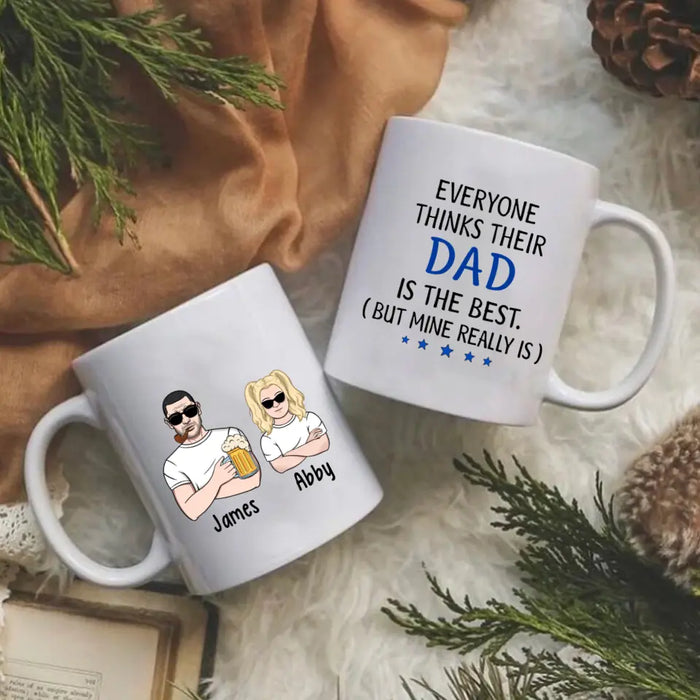 Dad Is the Best - Personalized Gifts Custom Mug for Him for Dad for Him