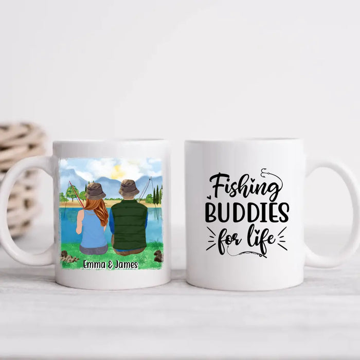 Fishing Buddies For Life - Personalized Mug For Couples, Friends, Family, Fishing