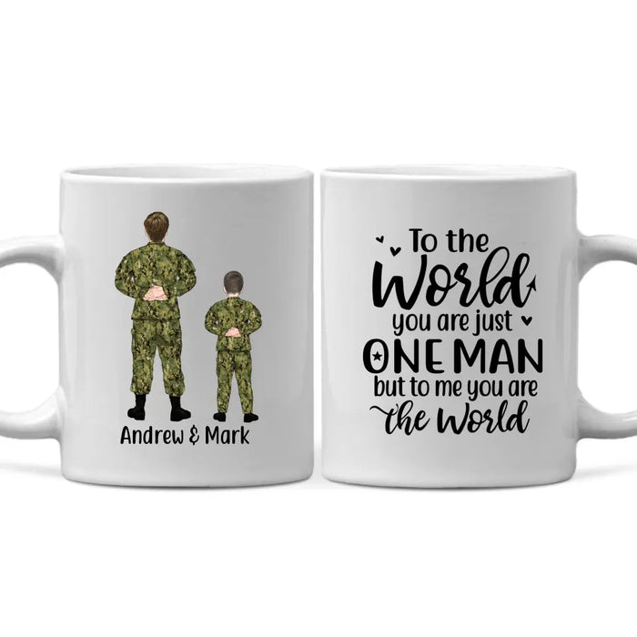Military Father And Kids - Personalized Mug For Dad, Father's Day